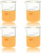 ULAB Scientific Glass Beakers, 200ml Vol., 3.3 Borosilicate Griffin Low Form, Pack of 4, UBG1032