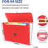 Expanding File Folder, 13 Pockets Accordion Organizer for A4 Letter Size Documents, Red, Ideal for Classroom, Home,