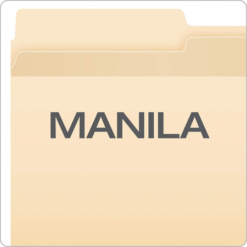 Pendaflex Reinforced File Folders, Extra Durable Manila, Letter Size - 1/2 Cut Tabs, 24 Per Pack (86221)