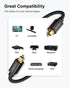 3.3ft/1M, 24K CL3 PS4, IVANKY Optical Audio Cable Nylon Braided, Gold-Plated, Slim Metal Case, Rated, S/PDIF Digital