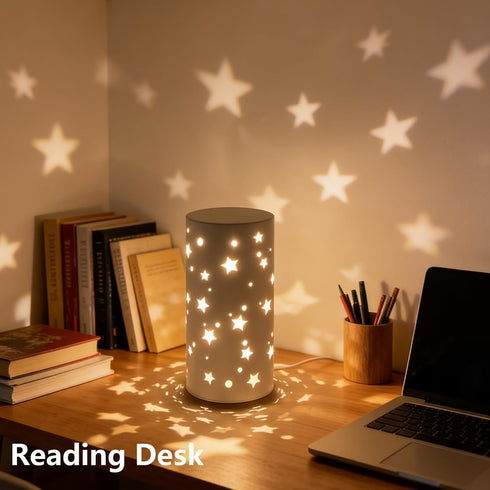 Bedside Table Lamp Rotating Night Light Led Lights for Girls Bedroom Decor Living Room Star Projector Shadow USB Floor