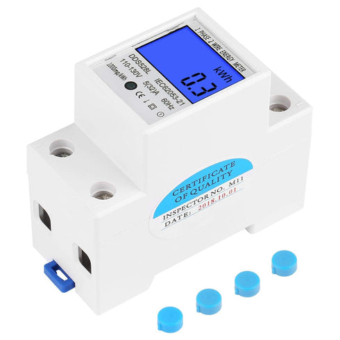 Single Phase Energy Meter, LCD KWH Meter 110-130V 5-32A 60Hz, Power Meter Backlight for Electricity Consumption