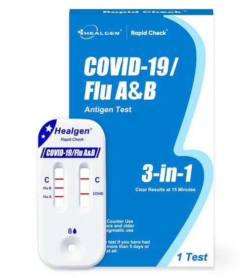 Healgen Rapid Check COVID-19, Flu A&B Antigen Test Kit, The First FDA