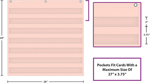 Teacher Created Resources Blush 7 Pocket Chart, 28" x 28", TCR20102