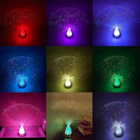 CXVX 13.5" Colour Changing Fibre Optic Crystal Lamp - Mood Lamps for Bedroom Living room study room, Fiber Optic Night