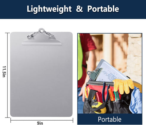 Metal Clipboard, 20% Sturdier Aluminum Contractor Clipboard with High Capacity Clip for A4 Size Sheets