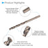 Twist Drill Bits, 4.6mm Drilling Diameter, Titanium Coated High Speed Steel 6542, 2-Pieces for Stainless Steel