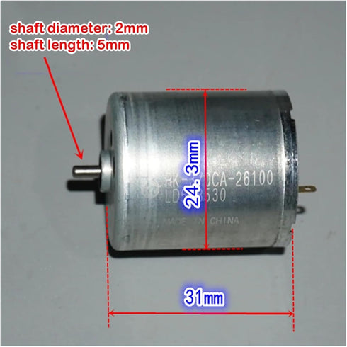 XLIIDKMQX RK-370CA-26100 3V 5V 6V 10600RPM Electronic Starter DC Large Torque High Speed Carbon Brush Mute Electronic
