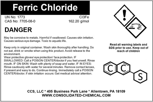 Ferric Chloride Solution Liquid Etchant in Tamper-Evident Sealed Bottles 500ml (16oz)