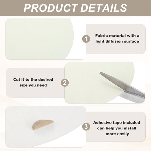 2.4" 2pcs MECCANIXITY Round Lampshade Diffuser, Anti-glare Lamp Shade Diffuser Fabric Lamp Cover for Desk Table Light