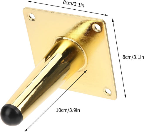 4pcs 10cm NUOBESTY Golden Metal Furniture Legs Tapered Replacement Sofa Couch Cabinet Table Feet for Living Room