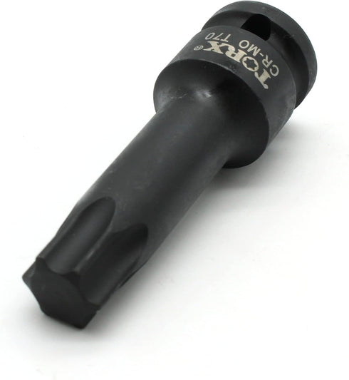 TMAX T70 3 Inch Long Torx Star 6 Point Black Impact Bit Socket Auto Repair Tool 1/2 Inch Square Drive by TMAX