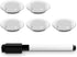 Navaris Magnetic Dry Erase Board - 16 x 24 inches Decorative White Board with Design, 5 Magnets and Marker