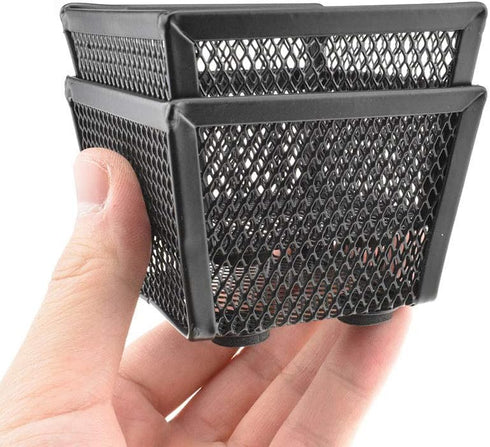 HAHIYO Stackable Paper Clip Mesh Holder Cup, 2.2" Height, 2 Pack Black, Sturdy PaperClip Holder for Desk Organizer