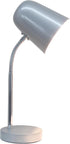LD1075-SLV 15.28" Simple Designs Sleek Essentials Minimalist Metal Desk Task Lamp, for Office, Desk, Nightstand, Dorm
