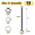 (10 Sets) 5/16-18x3" Hex Head Stainless Steel Bolts and Nuts with Flat & Lock Washers, 304 Stainless Steel 18-8
