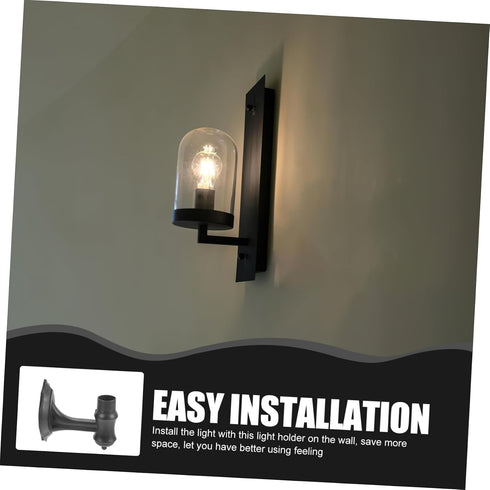 2 Pack Solar Wall Light Holders Plastic Seat Industrial Lamp Holder Wall Sconce Bracket
