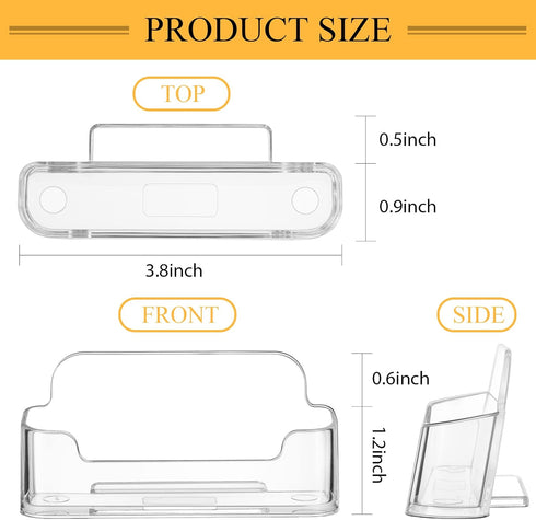 Yookeer 24 Pack Business Card Holder, Clear Acrylic Desk Display Stand for Office Desktop Paper Brochure Supplies