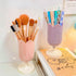 Purple Tulip Pen Holder for Desk, Cute Plastic Makeup Box, Small Stationery Organizer, Pencil Stand for Office Supplies