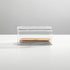 mDesign Small Plastic Home Office Storage Organizer Box with Hinged Lid for Desktops - Holds Pens, Pencils, Sticky