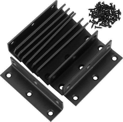 Xingwenhao L Brackets, 10pcs Corner Braces Heavy Duty, Black L Shaped Shelf Brackets,