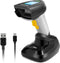 onewscan Barcode Scanner Wireless, 1D CCD Barcode Reader with Smart Base Stand 2.4G