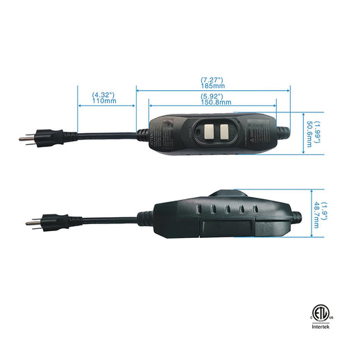 Kaper GFCI Inline Plug Replacement Assembly, 3 Wires, Waterproof Ground Fault Circuit Interrupter for Power Tools,