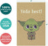 Tree-Free Greetings Yoda Best Thank You Cards - 12 Recycled 4x6 Cards & White Envelopes, USA Made