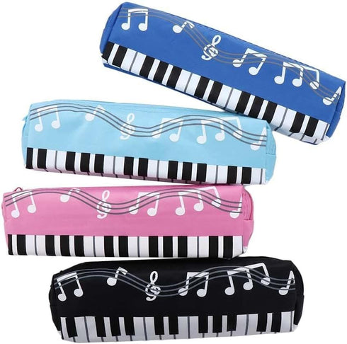 Black Violin Oxford Cloth Pencil Case, Square Single Layer Music Notes, Large Capacity Pen Bags, Stationery Supplies