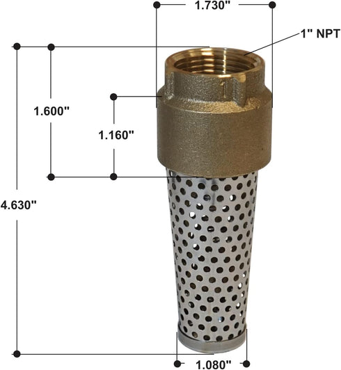Merrill MFG FVNL100 1" No-Lead Brass Foot Valve - 710 Series, 1" Female Connection