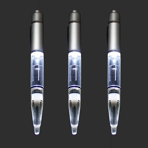 Glovion LED Light Pen, Penlight for Nighttime Writing, White, Pack of 3 Pens