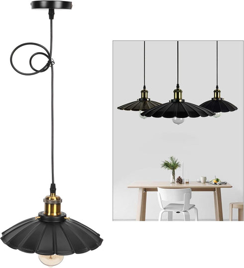 TOPINCN Industrial Metal Retro Pendant Practical Light Vintage UmbrellaShape Suitable Restaurants Halls Living