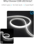 5M 16.4ft 6000K 110V ~120V Closet COB Led Strip Lights for Outdoor Waterproof LED Rope Lights Daylight White AC