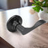 GOBEKOR Right-Handed Black Dummy Door Lever Handle for Closet Doors, Non-Turning Lock for Pantry