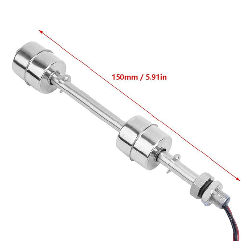 Water Level Sensor, Stainless Steel Double Ball Float Switch for Tank Pool, 150mm Sump Pump Controller