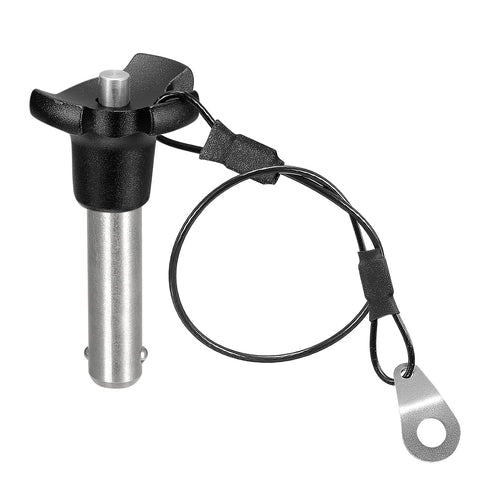 uxcell 304 Stainless Steel Ball Locking Pins with Button Handle, Quick Release Pin with 24.5cm Rope (10mm-31mm)