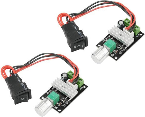 DC Motor Speed Controller PWM 1203BB, 6V12V24V, 3A 80W Adjustable Reversible Control Switch Button, 2PCS