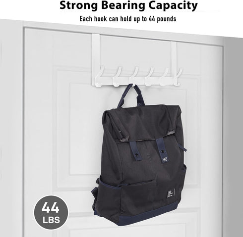 Over The Door Hooks, 2 Pack Hanger Hooks for Hanging, Towel Racks for Bathroom with 12 Coat Hooks