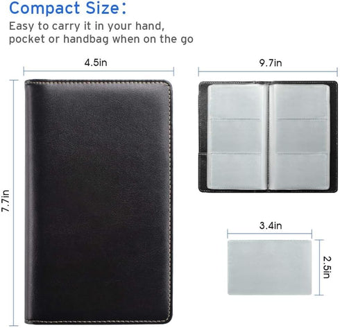 Sooez Leather Business Card Book Holder, 240 Card Capacity PU Organizer (Purple)
