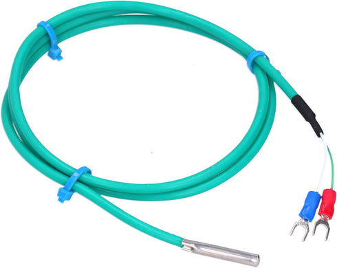 K Type Thermocouple, Silicone Temperature Sensor with Soft Cable, Green 5x30mm Stainless Steel Probe