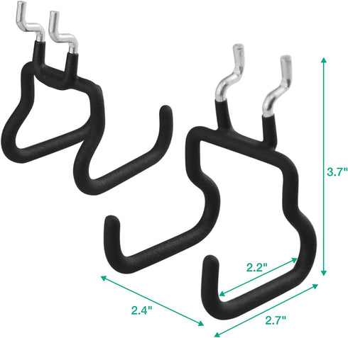 G.CORE 8-Pack Pegboard Hooks, Heavy Duty Metal Utility Hooks & Hangers for 1/4" Pegboards, Wall Organizers