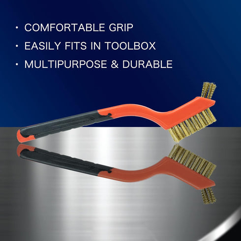 SALI 5pcs Wire Brushes for Cleaning, Rust Removal with Curved Handle Grip