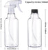 Plastic Spray Bottles, Empty 16.9oz/500ml, 2 Pack Heavy Duty Mist/Stream Water Bottle for Cleaning