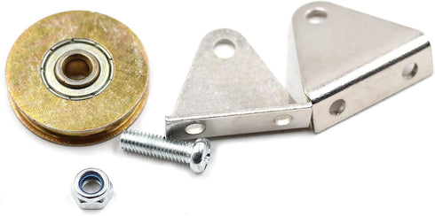 Chiloskit 1.5" Bearing Wheel Small Wire Rope Pulley Block with Bracket, 200LB for Lifting