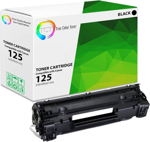 TCT Premium Compatible Toner Cartridge for Canon 125 3484B001AA Black, Works with ImageClass Printers