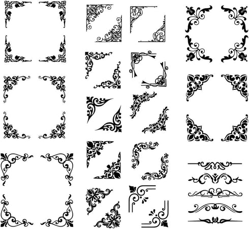 Closet 96x30CM SUPERDANT Retro Decorative Border Decals for Furniture Black Vine Wall Stickers Decal Art Decor DIY Peel