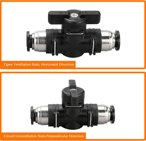 10mm Push Connect Valve Ball Valve, Quick Connect Tube Fittings for Pneumatic Air Compressor