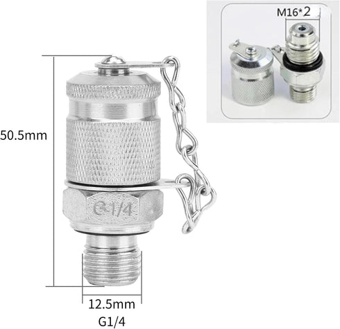 Walfront G1/4-M16x2 Hydraulic Test Adapter Hose Fitting - High Pressure Measuring Point Coupling
