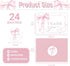 SMUAENSS 24 Pack Pink Bow Thank You Cards, Bowknot Bridal Shower Greeting Card with Envelopes and Stickers for Birthday