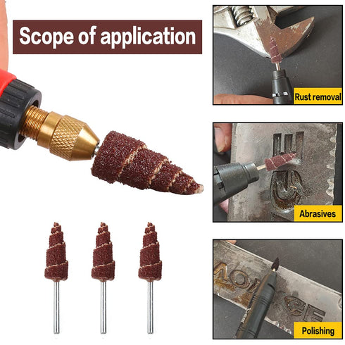 20Pcs Sanding Cone Grinding Wheel - Cone Shape Sandpaper Tapered Cartridge Roll Sanding Polishing Flap Wheel 80 Grit